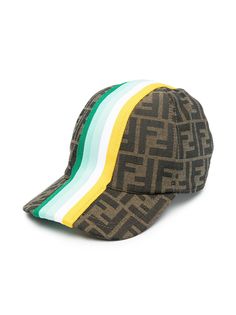 Fendi Kids кепка с контрастными полосками и узором Zucca