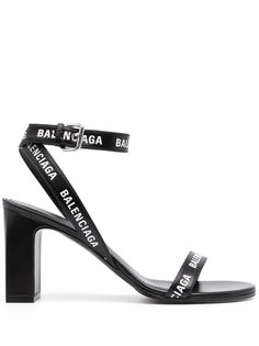 Balenciaga босоножки с логотипом и открытым носком
