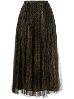 Roberto Cavalli плиссированная юбка с леопардовым принтом