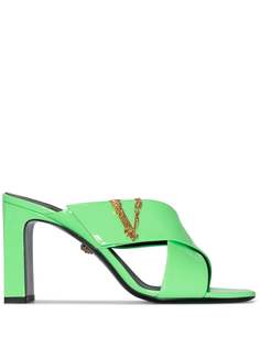 Versace лакированные мюли Virtus 85