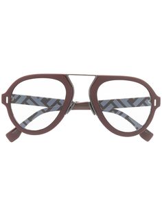 Fendi Eyewear солнцезащитные очки-авиаторы с логотипом