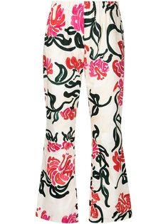 Marni брюки bootcut с цветочным принтом