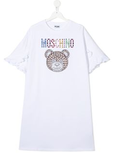 Moschino Kids платье-футболка со стразами