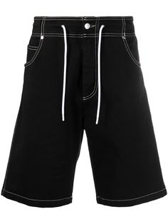 MSGM джинсовые шорты с контрастной строчкой