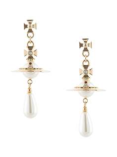 Vivienne Westwood серьги-подвески Orb с искусственным жемчугом