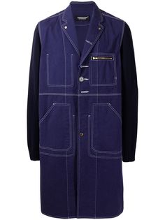 UNDERCOVER однобортное пальто в стиле колор-блок