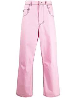 MSGM прямые брюки с контрастной строчкой