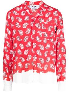 MSGM рубашка с узором пейсли