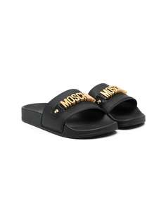Moschino Kids шлепанцы с логотипом