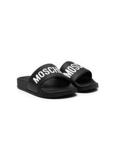 Moschino Kids шлепанцы с логотипом