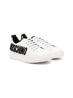 Moschino Kids кроссовки с аппликацией логотипа
