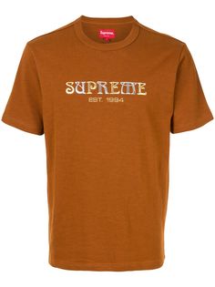 Supreme футболка с вышитым логотипом