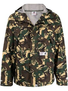AAPE BY *A BATHING APE® пальто с капюшоном и камуфляжным принтом