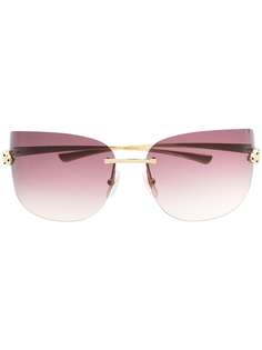 Cartier Eyewear солнцезащитные очки в безободковой оправе