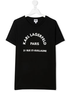Karl Lagerfeld Kids футболка с принтом Rue St-Guillaume