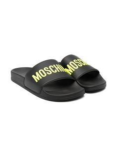 Moschino Kids шлепанцы с логотипом