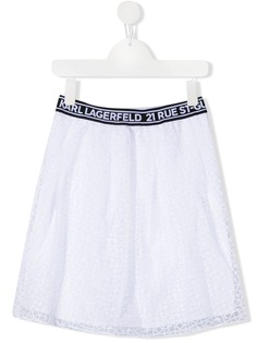 Karl Lagerfeld Kids пышная юбка с вышитым логотипом