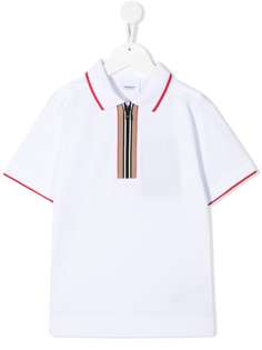 Burberry Kids рубашка поло с окантовкой в полоску