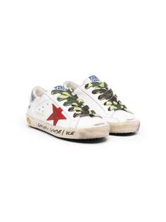 Golden Goose Kids кеды Superstar с эффектом потертости