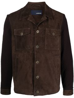 Lardini куртка-рубашка с трикотажными рукавами