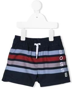 BOSS Kidswear плавки-шорты в полоску с логотипом
