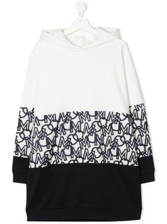 Moncler Enfant платье с капюшоном и монограммой