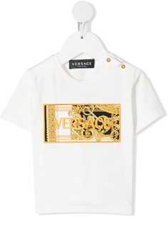 Versace Kids футболка с вышитым логотипом