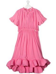LANVIN Enfant платье с оборками и складками