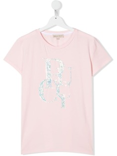 Emilio Pucci Junior футболка с логотипом из пайеток