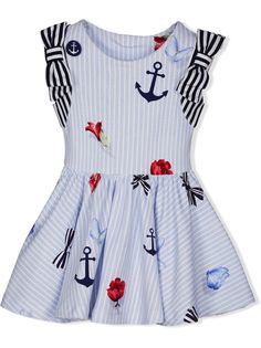 Lapin House полосатое платье с принтом