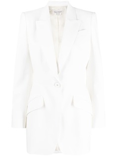 Alexander McQueen однобортный блейзер с заостренными лацканами