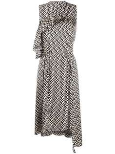 Marine Serre платье миди асимметричного кроя с принтом