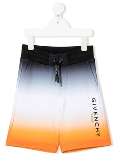 Givenchy Kids шорты с эффектом градиента и логотипом