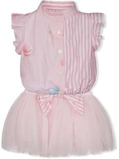 Lapin House платье-рубашка с тюлем