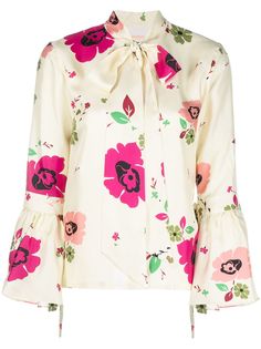 La Doublej блузка с бантом и цветочным принтом