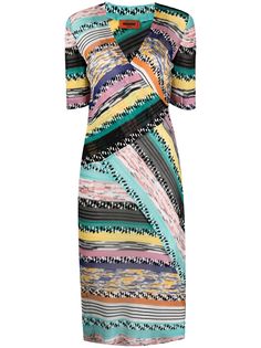 Missoni платье в полоску с V-образным вырезом