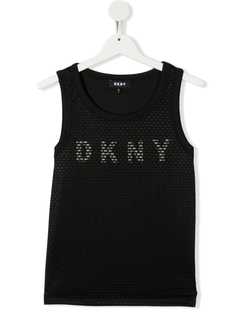 Dkny Kids сетчатый топ без рукавов с логотипом