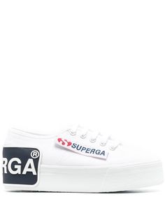 Superga кроссовки на платформе с нашивкой-логотипом