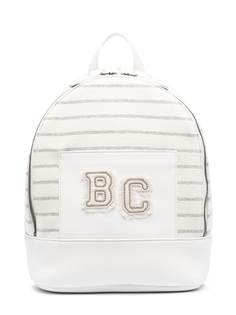 Brunello Cucinelli Kids полосатый рюкзак с вышитым логотипом