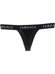 Versace трусы-стринги с логотипом