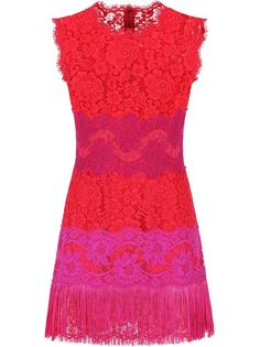 Dolce & Gabbana кружевной платье мини с бахромой