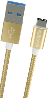 Кабель InterStep USB 3.0-USB Type-C, 1 м, Gold (IS-DC-TYPCUSBNG-000B201)