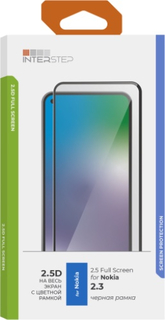 Защитное стекло с рамкой 2.5D InterStep для Nokia 2.3 Black (IS-TG-NOK000023-02AFB0-ELGD00)