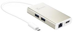 Переходник j5create USB-C HDMI Ethernet USB 3.0 Type-A PD 2.0 (золотой)
