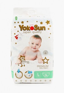 Подгузники Yokosun Premium, L (9-13 кг), 54 шт