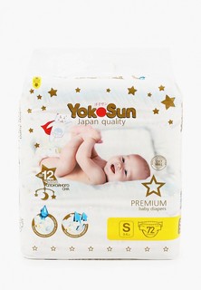 Подгузники Yokosun Premium S (3-6 кг), 72 шт.