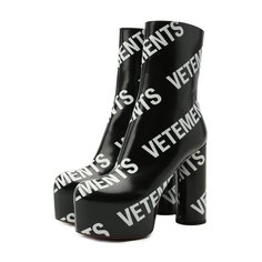 Кожаные ботильоны VETEMENTS