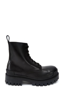 Черные кожаные ботинки Strike Balenciaga