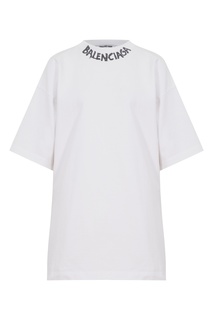 Белая футболка с логотипом Scribble Logo Balenciaga