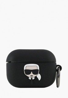Чехол для наушников Karl Lagerfeld Airpods Pro, Karl Silicone case with ring Black